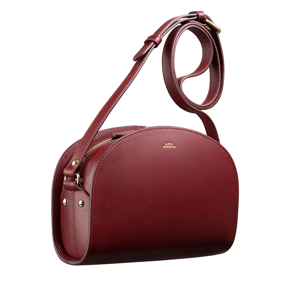 A.P.C Demi-Lune Leather Crossbody Bag - Red